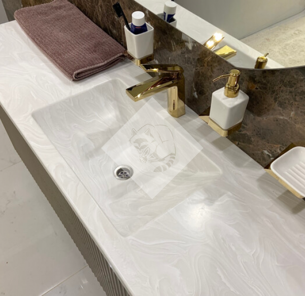 Столешница в ванную комнату из акрила Grandex M707 Noble Pearl